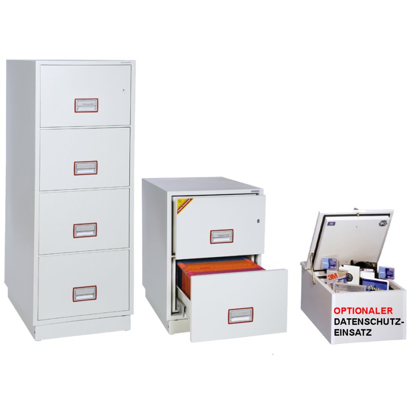 Phoenix coffre-fort ignifuge Fire File FS2252K, protection incendie 90 minutes, 2 tiroirs, blanc signalisation